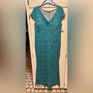 Blu Sage Teal Lace Dress Gown - NEW NWT